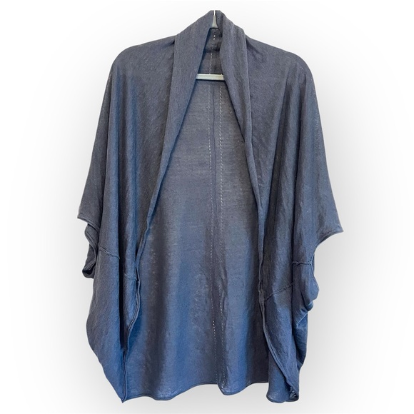 WRAP London 100%Linen Cocoon Cardigan, charcoal grey, slub linen,oversized 16/18 - Picture 1 of 11